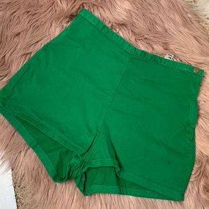 High Waist Green Shorts
